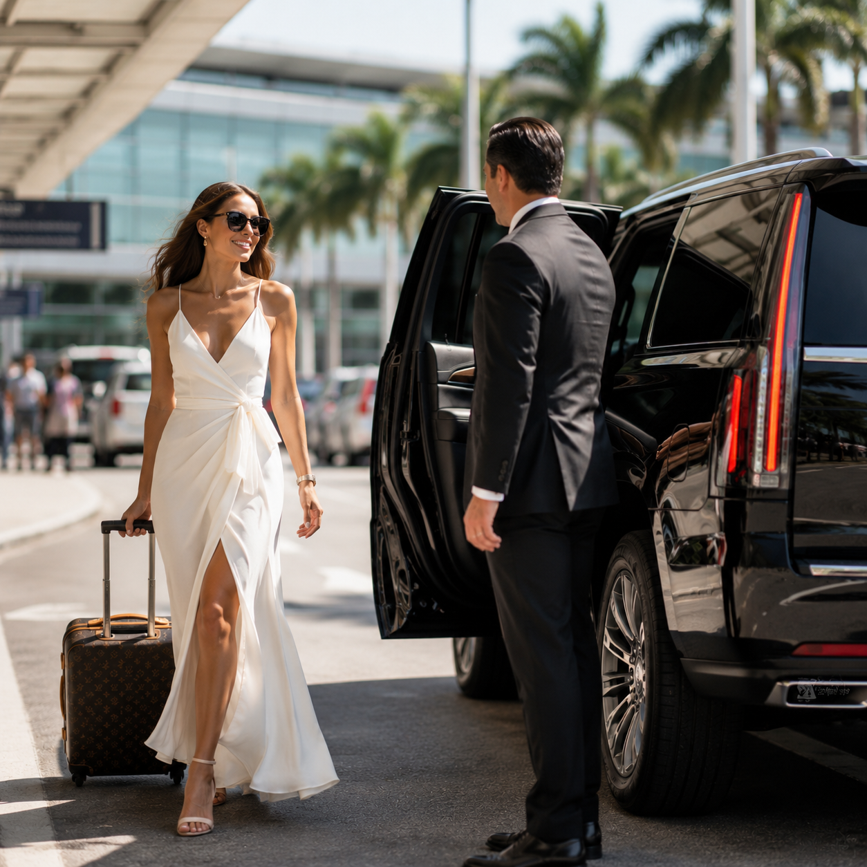 Cadillac Escalade ESV Platinum luxury SUV, the flagship vehicle of Vimzi Limo in Miami